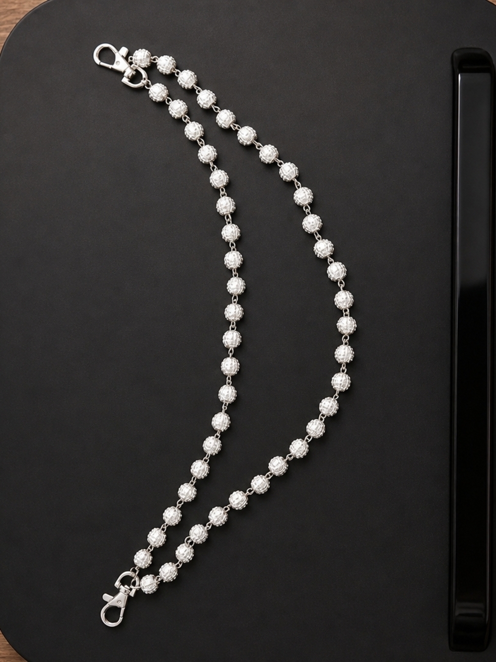 Silver Tone Double Chain Waist Necklace - Picture 2 of 6
